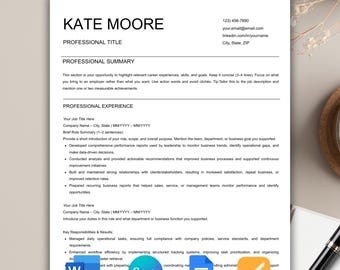 Plantilla de currículum para Word ATS, plantillas de currículum profesionales, páginas de plantillas de currículum, plantilla de currículum para Google Docs, plantilla de currículum profesional (CV)