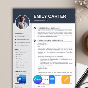 Blue Modern Resume Template, ATS Compatible (Google Docs, Word, Canva)