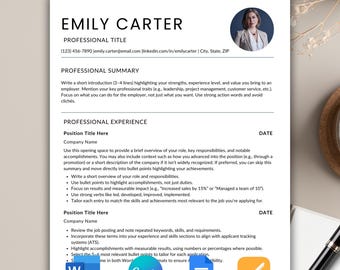 ATS Resume Template, Modern Professional Design (Google Docs, Word, Canva)