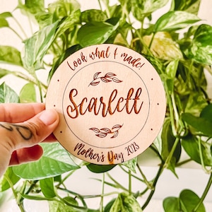 Look What I Made Personalizable Mother’s Day Magnet | Custom Laser Engrsaved Magnet from Child