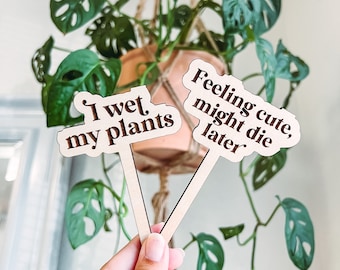 Funny Personalized Wooden Plant Stakes, Plant Markers, Garden Stakes, Garden Decor, Plant Accessories, Funny Plant Markers, Plant Signs