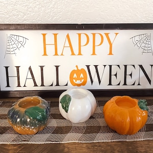 Cartel pintado a mano de feliz halloween