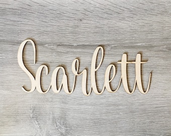 Laser Cut Cursive Wood Name / Personalized Wooden Name