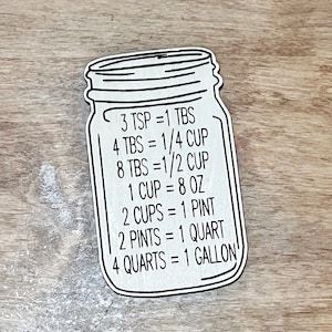 Conversiones de cocina Mason Jar Engrave & Cut File / Adobe Illustrator, SVG, EPS, PDF / Glowforge y Cricut Ready File