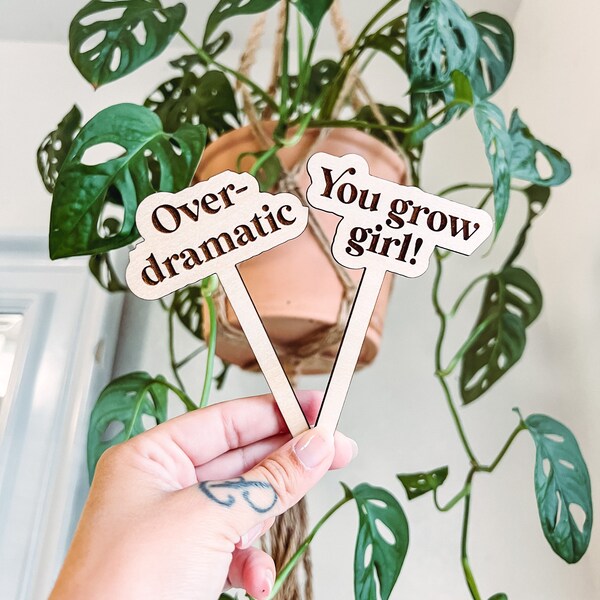 Funny Plant Stakes Set of 10, Plant Markers, Plant Signs | Engrave & Cut File | Adobe Illustrator, SVG, EPS, PDF | Glowforge, Cricut Ready