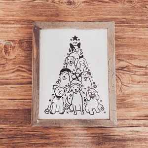 Dog Christmas Tree Wall Sign