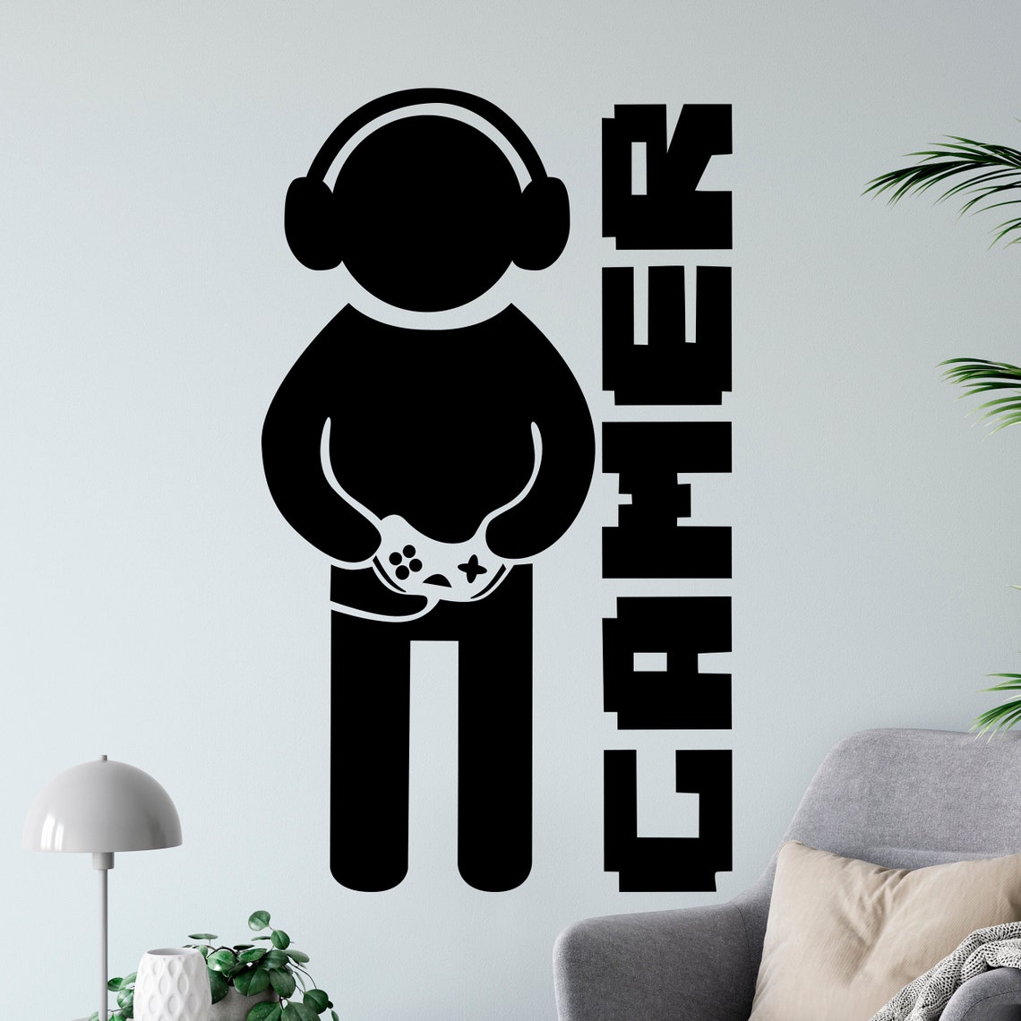 Gamer Vinyl Wall Decal Gaming Wall Decor For Living Room Etsy