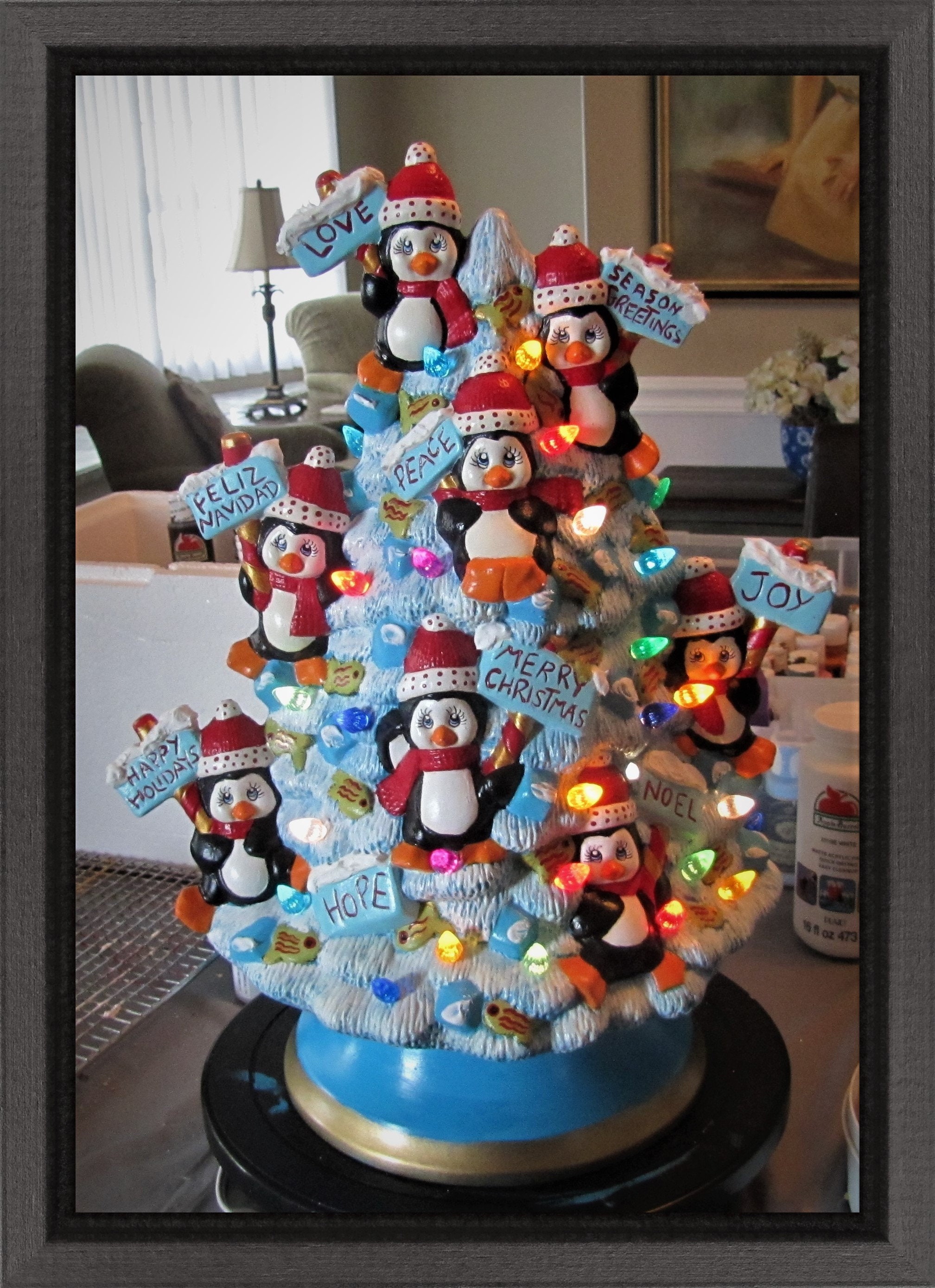 Personalised Christmas Tree Acrylic Bauble Decoration - Penguin - Gift  Present