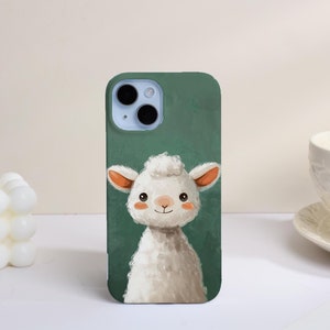 Uroczy futerał na telefon z kreskówkową owcą, etui na telefon do iPhone'a 16 15 14 13 12 11 Pro Max Mini Tough Case, dziewczęcy futerał na telefon, wyjątkowe prezenty