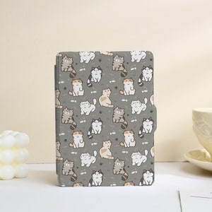 Leuke cartoon kattenhoesje voor Kindle Paperwhite1/2/3/4, Kindle 2019/2022, Kindle Paperwhite 2021 Cover, Kindle 11th-hoesje, Kindle 10th-hoesje
