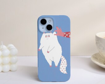 Kawaii Cat iPhone Case: Retro Girly Phone Cover