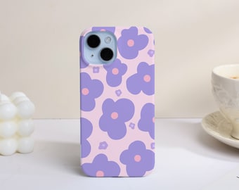 Society6 ケース  Purple, Mauve & Indigo Decorative Retro Purple Flower Phone Case, Phone Cover for iPhone 16 15