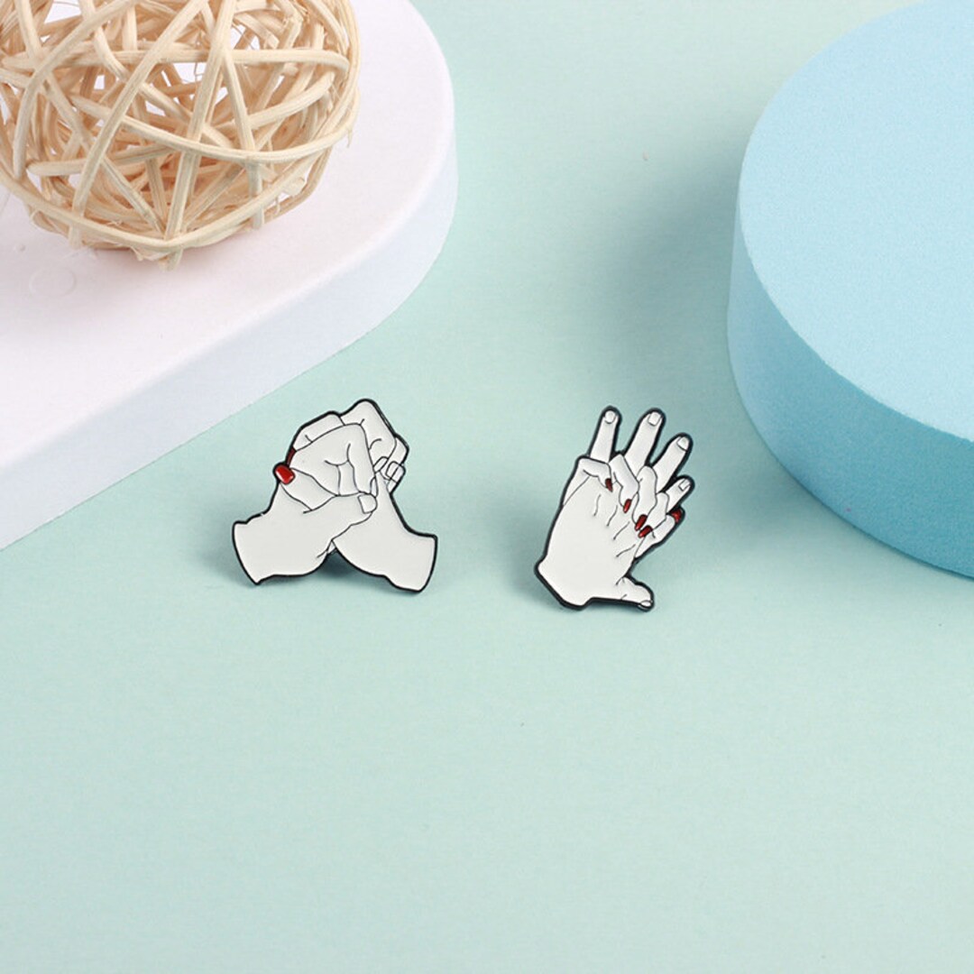 Interlock Your Fingers Eternal Love Couple Enamel Pin Hard Etsy