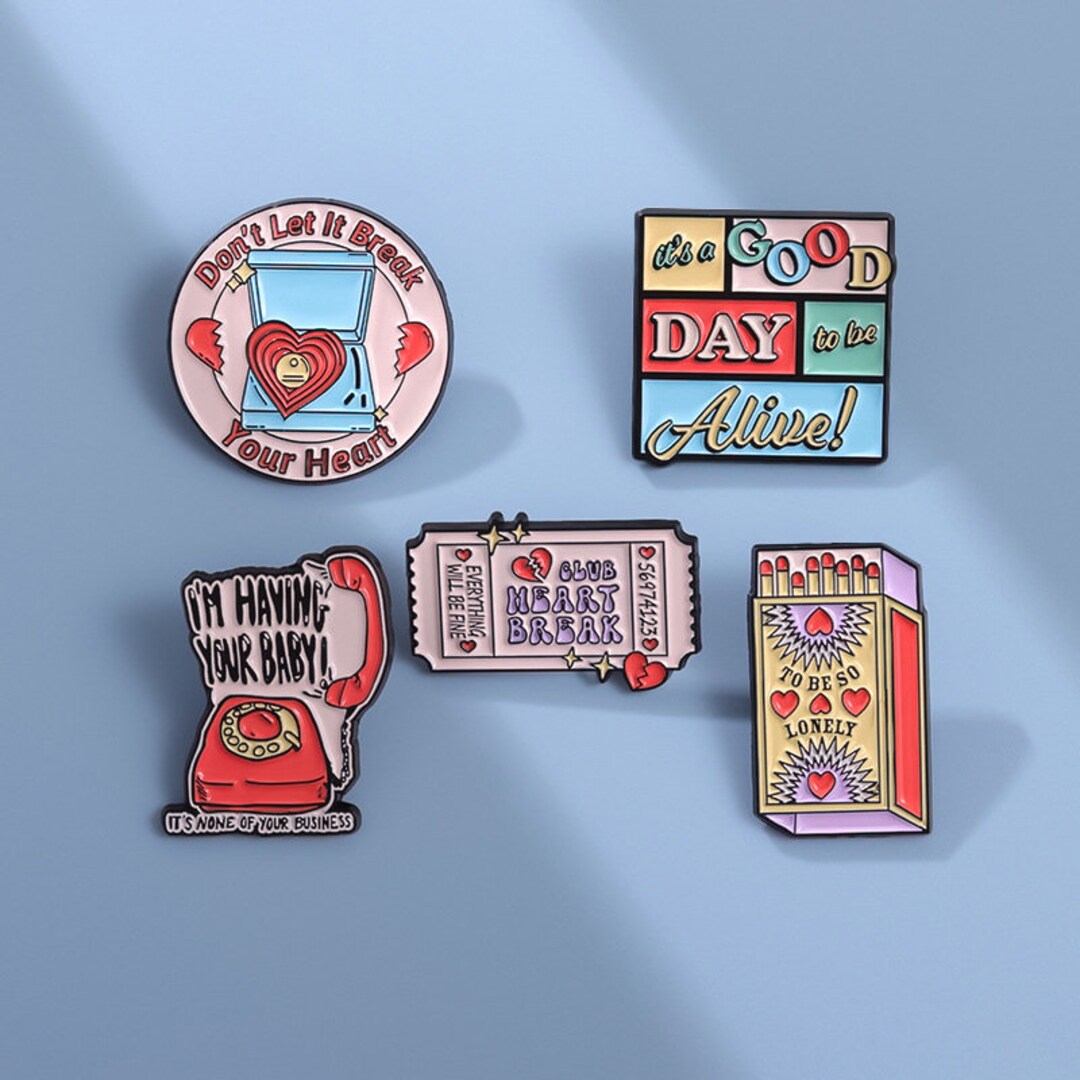 Cartoon Colorful Funny Matchbox Stamp Phone Enamel Pins Kawaii Etsy