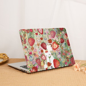 Cute Strawberry MacBook Case,Stylish Laptop Cover,Minimalist MacBook Case,Case for MacBook Neo Air Pro,Macbook Pro 16 14 13 Air 15 13 Case