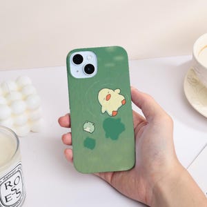 Uroczy rysunkowy żółty kaczor zielony futerał na telefon iPhone 16 15 13 14 11 Pro Max matowe etui 15 Plus etui, etui iPhone 7/8/12/13 Mini etui XR XS