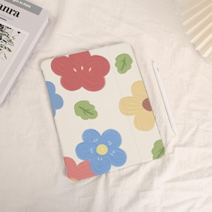 Colorful Painted Flower iPad Case, iPad Air 11&quot; 13&quot; 2025 2024 iPad Pro 13&quot; iPad Air 6 5 Pro 12.9&#39;&#39; 10.9&quot; 10.2&quot; 9.7&quot; iPad 10 mini 7 6 Case