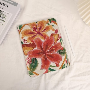 Rode grote bloem iPad-hoesje voor iPad 10,9" 10,2" 9,7" 11 inch, iPad Air 6 3 4 iPad Pro iPad 2022 2021 2024 iPad mini 6 iPad 10e hoesje