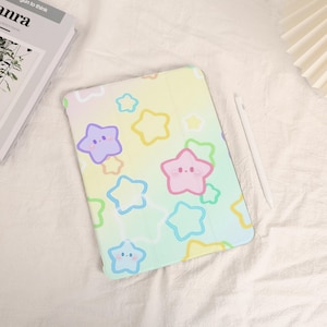 Rainbow Star Cartoon Motif iPad Case, iPad Air 11&quot; 13&quot; 2025 2024 iPad Pro 13&quot; iPad Air 6 5 Pro 12.9&#39;&#39; 10.9&quot; 10.2&quot; 9.7&quot; iPad 10 mini 7 6 Case