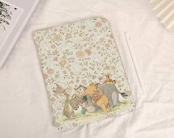Winnie The Pooh iPad Case, Floral Book or Flip Style