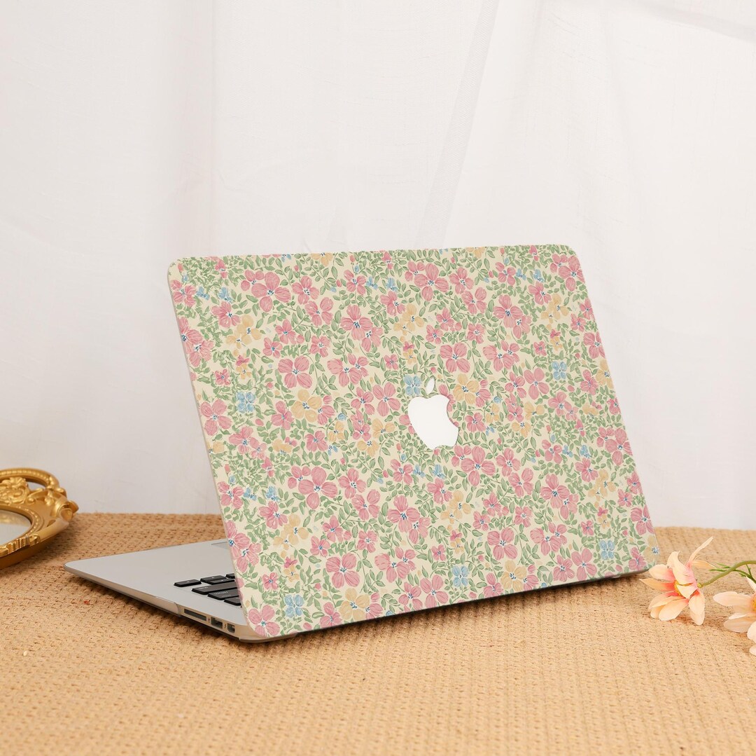 Floral MacBook Case: Pink Flower Laptop Cover - Etsy