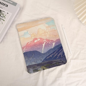 Mountain Sunset Scene iPad Case with Pencil Holder for iPad Air 5/6/7 10.9&quot; 11&quot; 13&quot; 2025 iPad Pro 12.9&quot; iPad 8/9/10/11 Gen iPad Mini 6/7