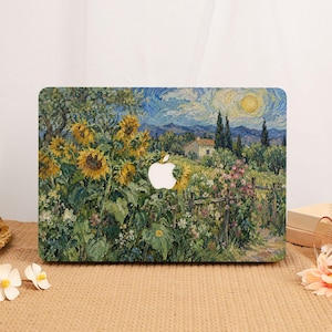Sunflower Impressionist Artistic MacBook Case, Aesthetic Hard Shell Custom Laptop Cover for MacBook Neo, Air 15/13/11 & Pro 16/15/14/13, Ret