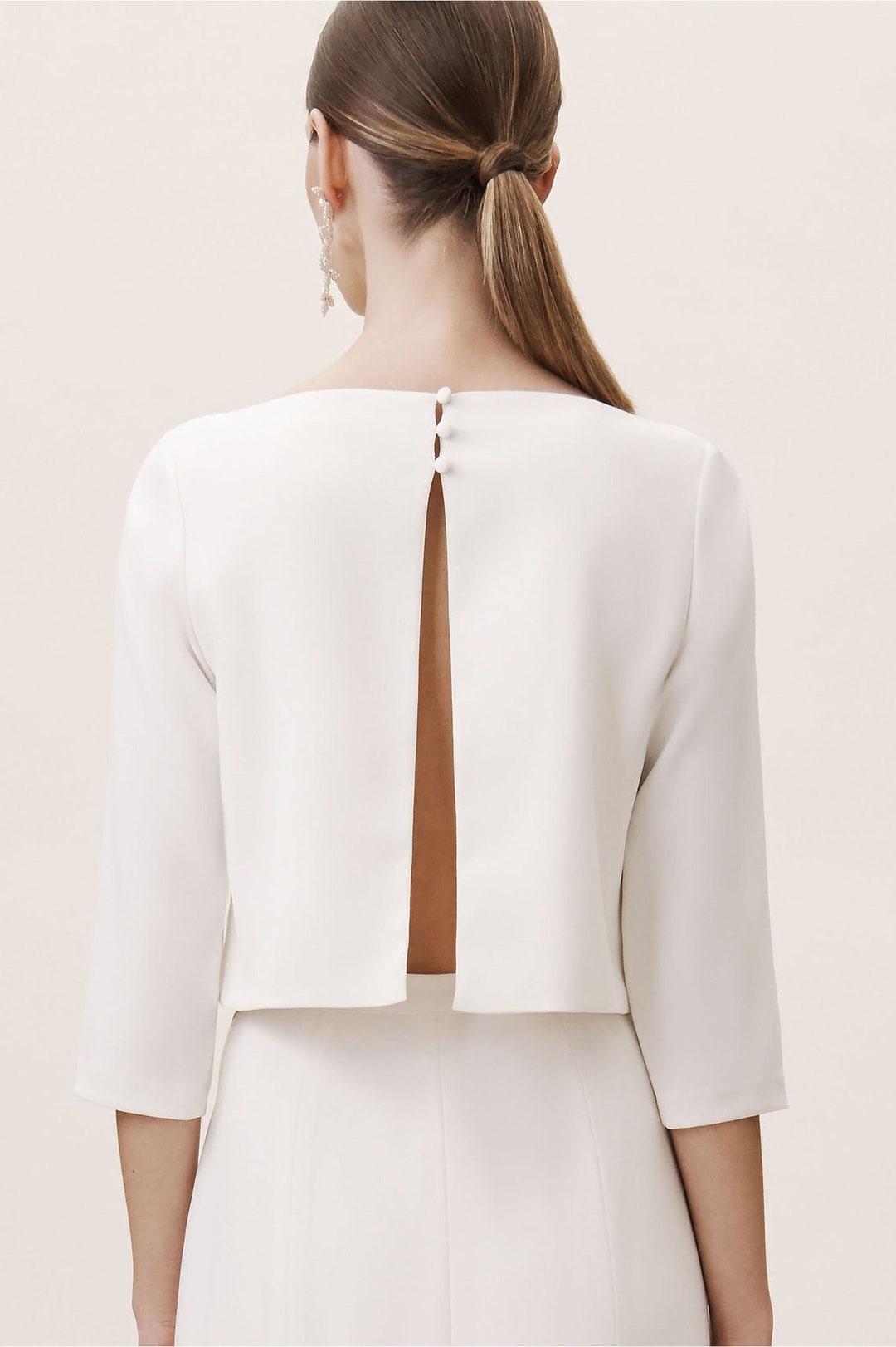 Crepe Bridal Top Jacket Wedding Topper Cover Up - Etsy