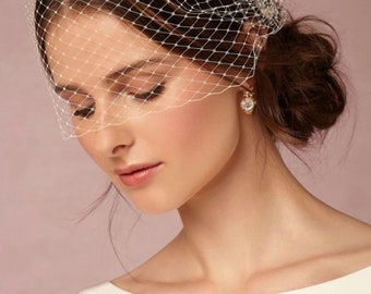 Birdcage Wedding Veil  Bandeau Veil  French Net Veil  Bird Cage Veil  Face Veil