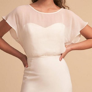 Chiffon Braut Top Hochzeit Topper Cover Up