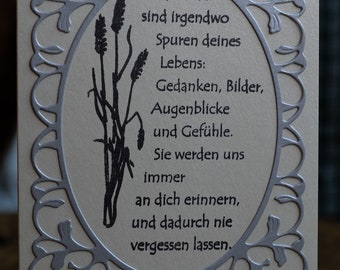 Beileidskarte Etsy