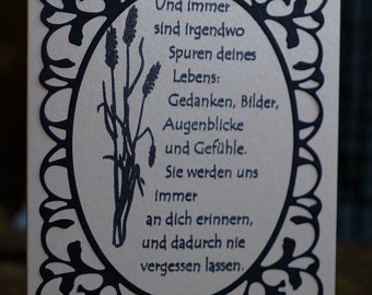 Beileidskarte Etsy