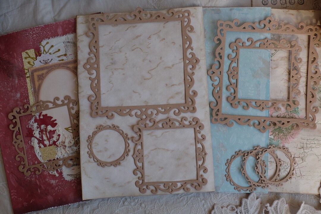 Scrapbook Paper Frames From Recycled Kraft Paper Photoframe Etsy