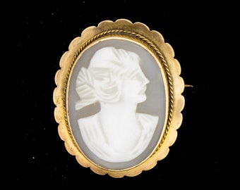 Antique Edwardian  Cameo Brooch