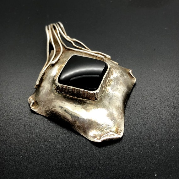 Designer hand made Black onyx pendant  - bold and… - image 1