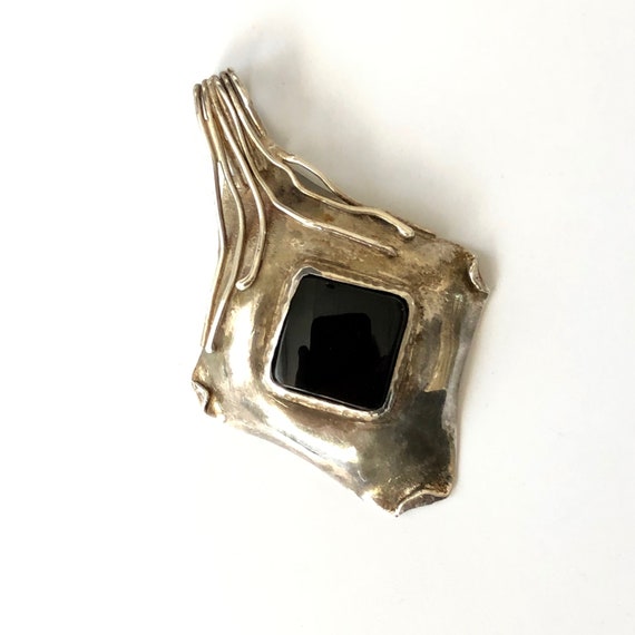 Designer hand made Black onyx pendant  - bold and… - image 2