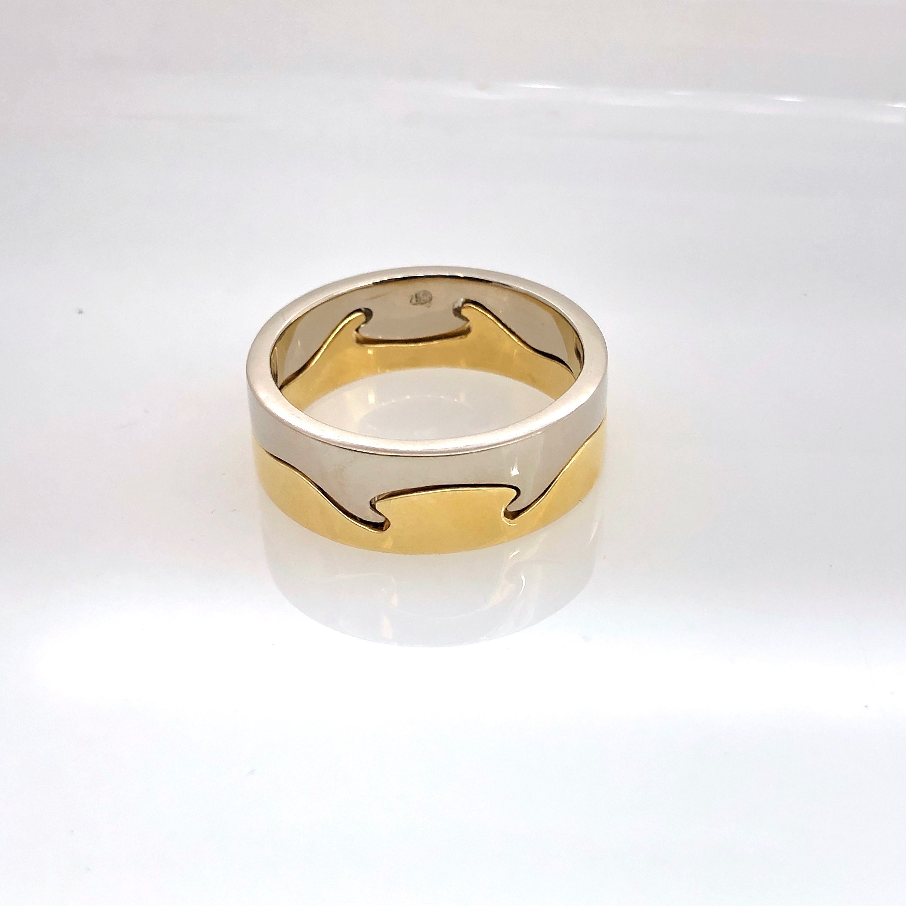 Two Tone Puzzle Ring in Style of Georg Jensen Fusion Etsy Singapore