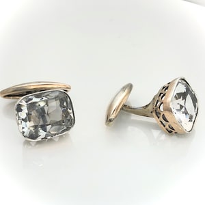 Vintage silver and quartz cufflinks
