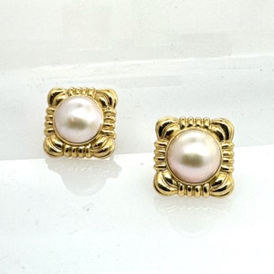 Mabe Perle Ornament Ohrringe in 14 Karat Gold