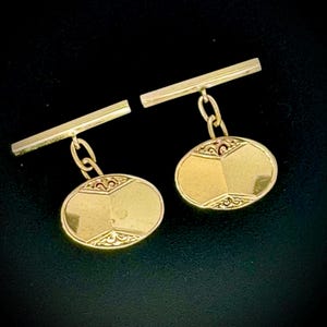 Vintage 9 Karat Gelbgold - Manschettenknöpfe