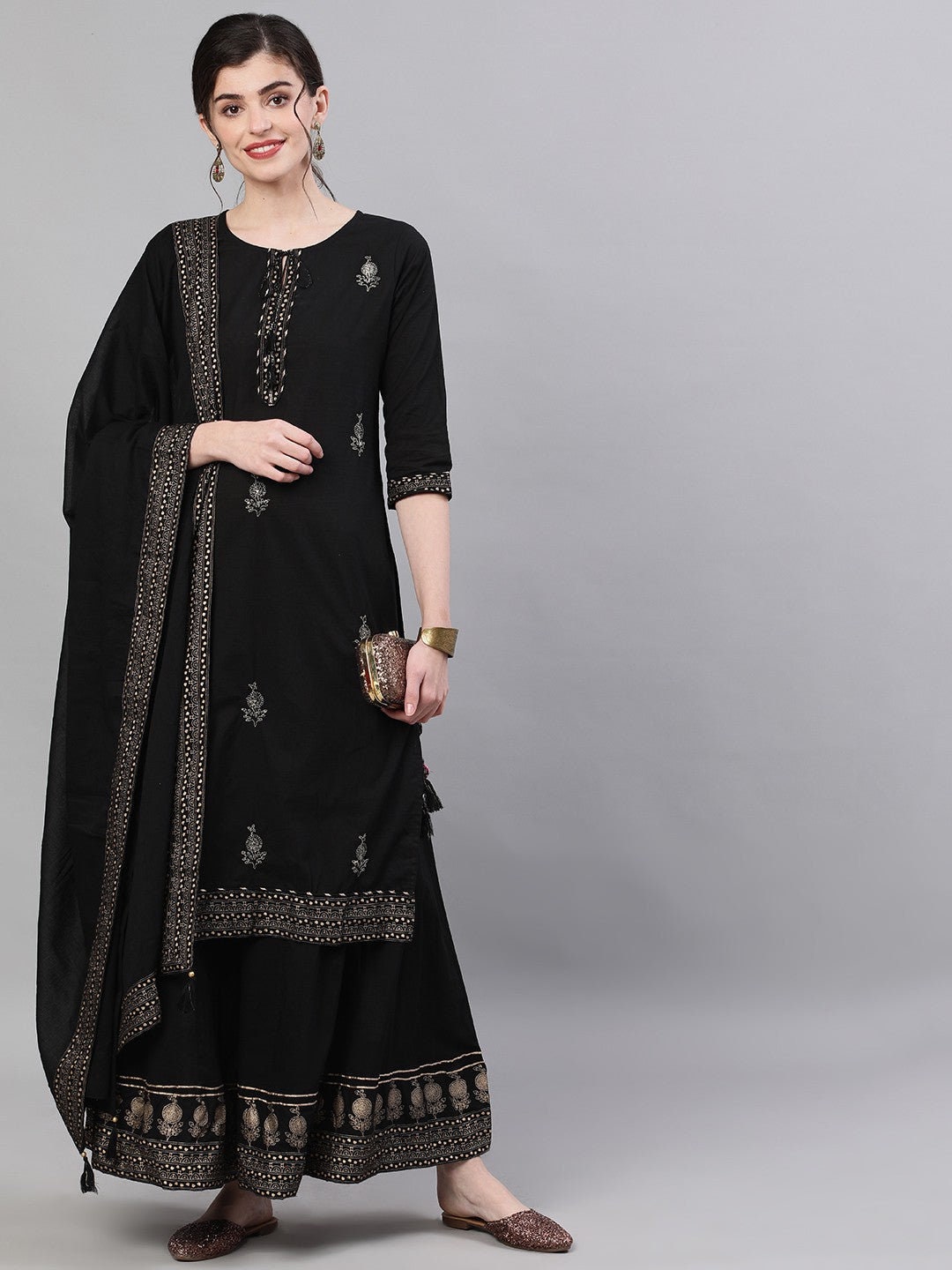 sharara in black colour
