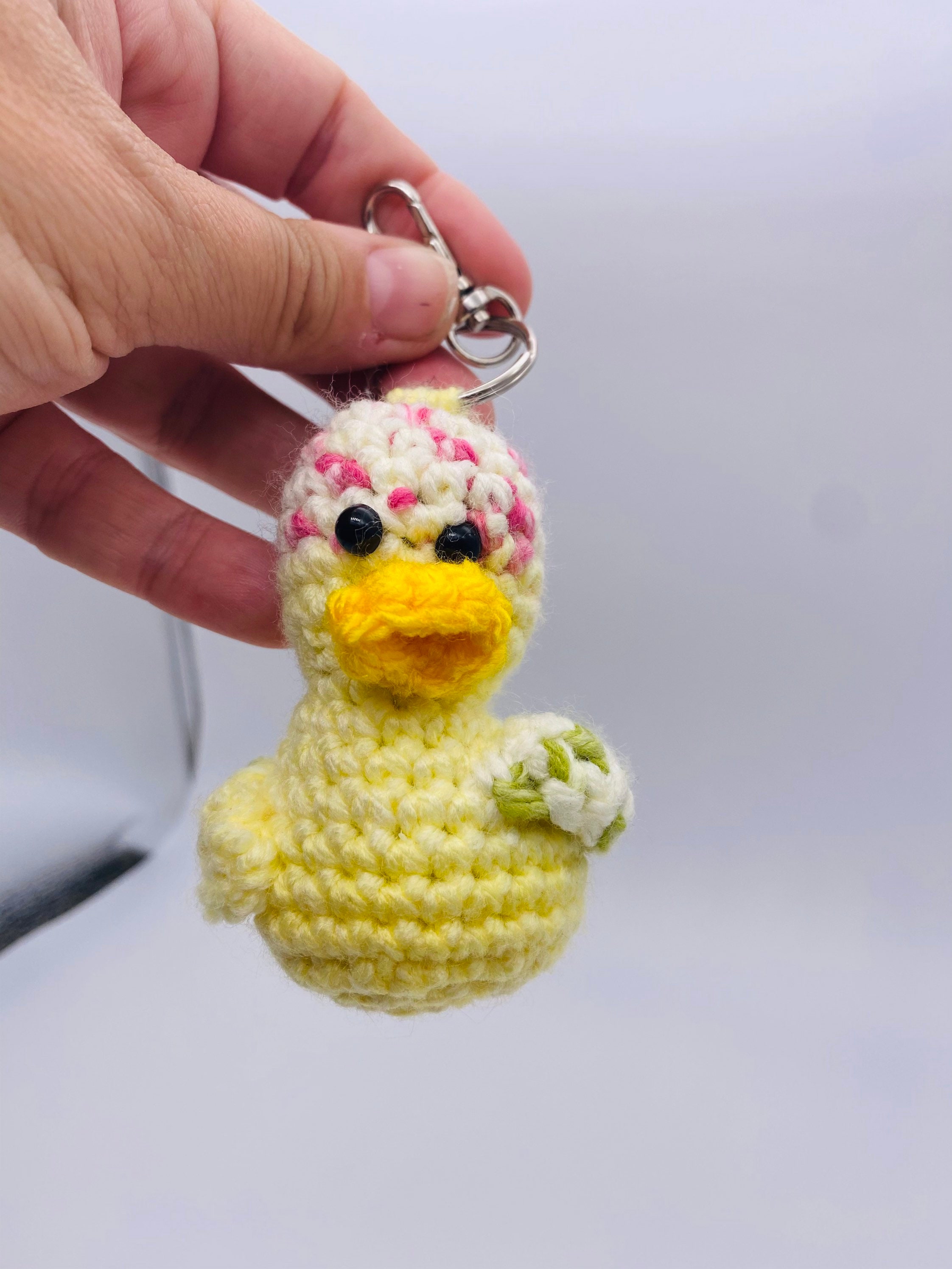 Duck key ring crochet duck key chain cute duckling bag Etsy