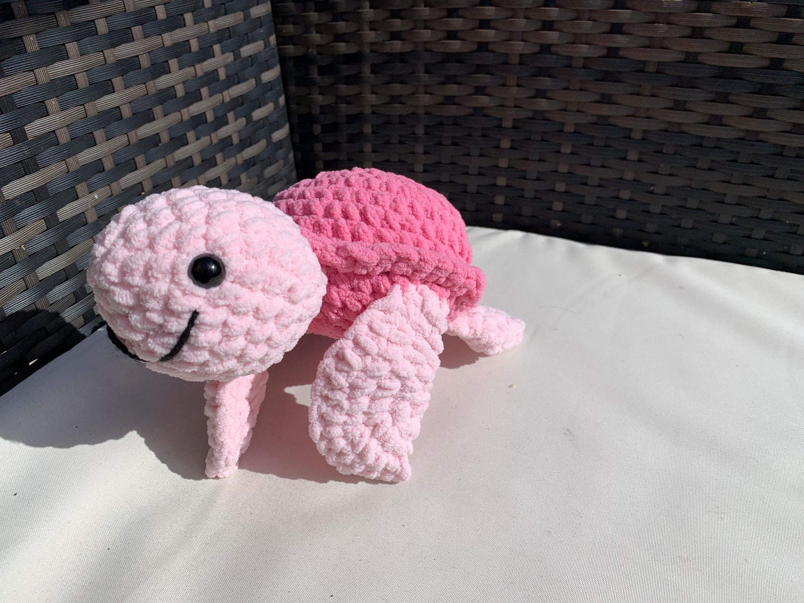 Baby pink plush Turtle soft cuddly toy handmade crochet | Etsy