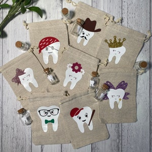 Personalised Tooth Fairy Bag | Tooth Fairy Keepsake | Tooth Fairy Sack | Tooth Fairy Bag | Tooth Fairy Pouch | Glass Tooth Container
