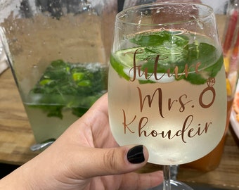 Future Mrs | Wine Glass | Personalised Wine Glass | Bride | Bride to Be | Engagement Gift | Custom Wine Glass | Bridal Shower | Bridal