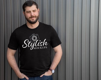 Tshirt Mockup Black Bella Canvas Mockup 3001 Mens Mockup Etsy