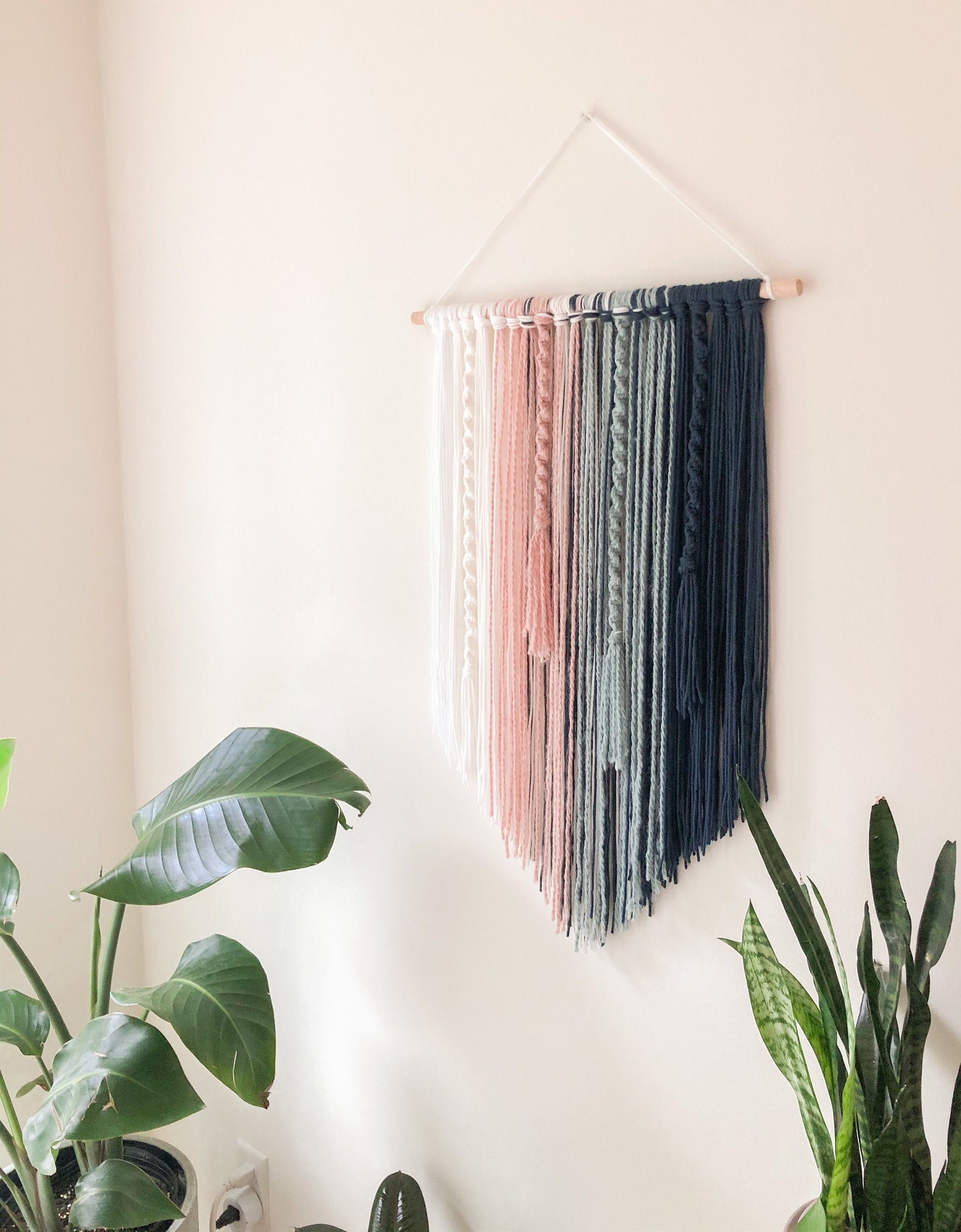 Yarn Wall Hanging Macrame Wall Hanging Yarn Tapestry Etsy