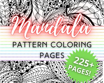 Mandala Coloring Pages - Mandala Pattern - Adult Coloring Pages - Mindfullness Activity - Printable Coloring Book - Digital Download