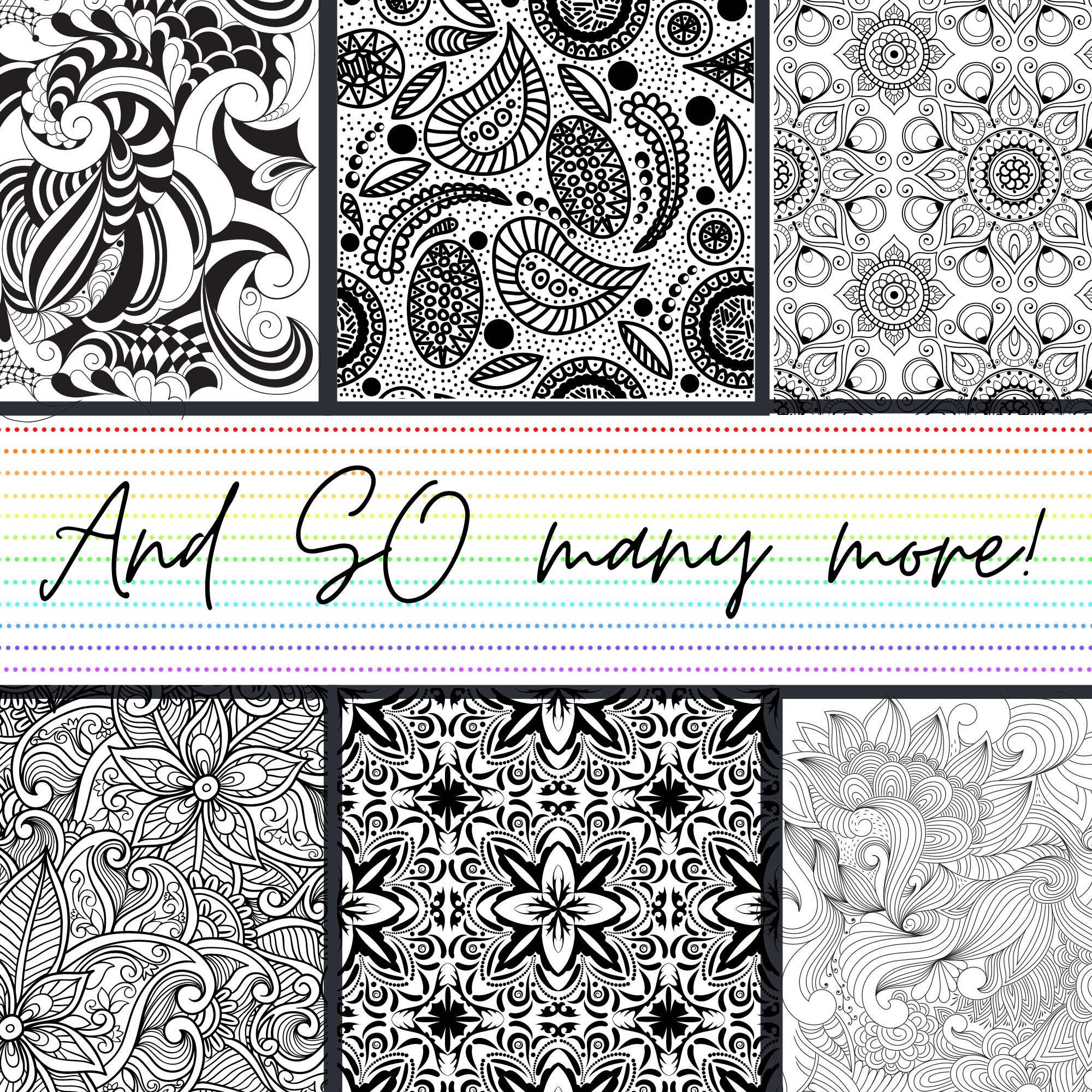 Mandala Coloring Pages Mandala Pattern Adult Coloring Book | Etsy