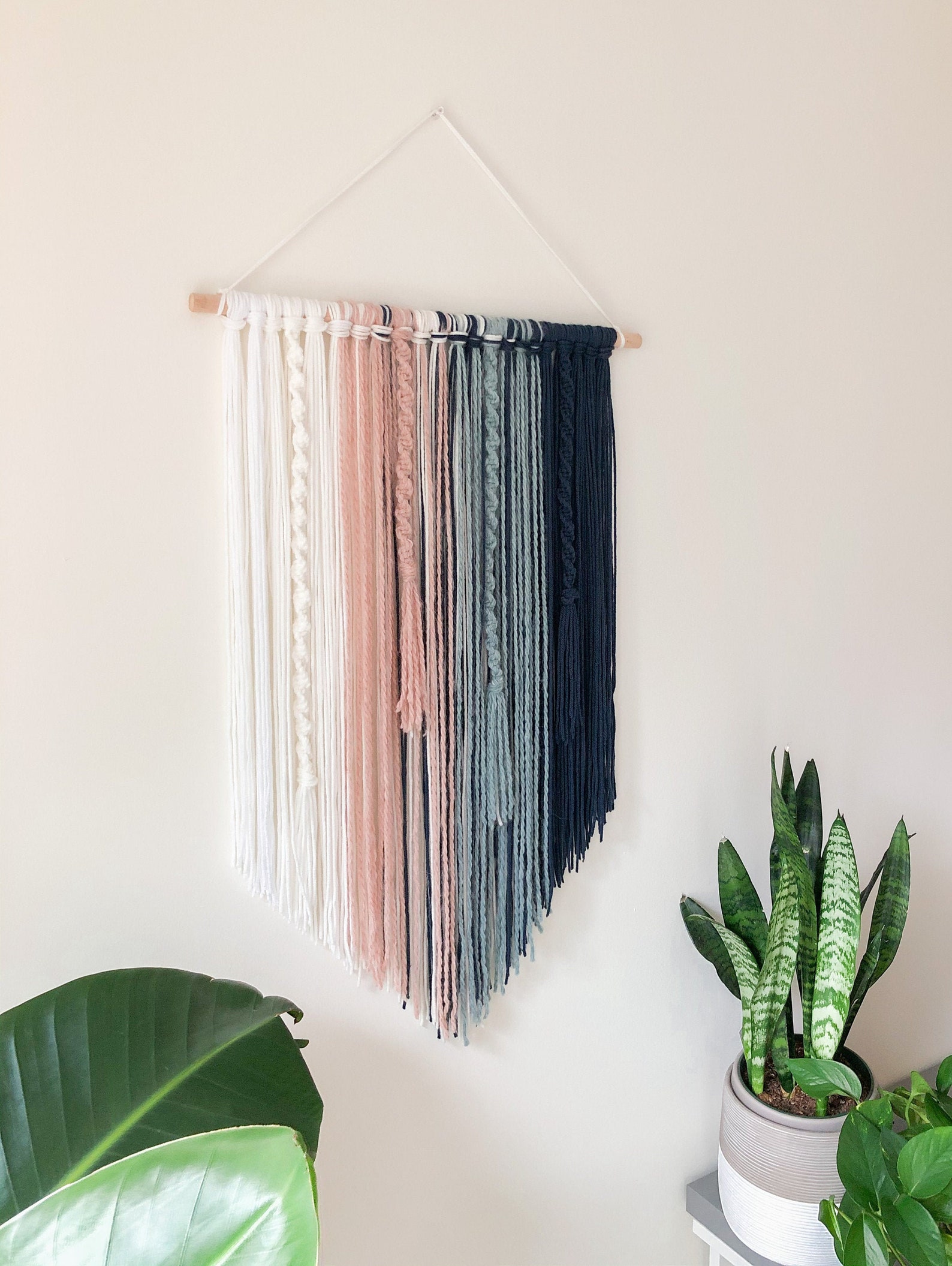 Yarn Wall Hanging Macrame Wall Hanging Yarn Tapestry Etsy